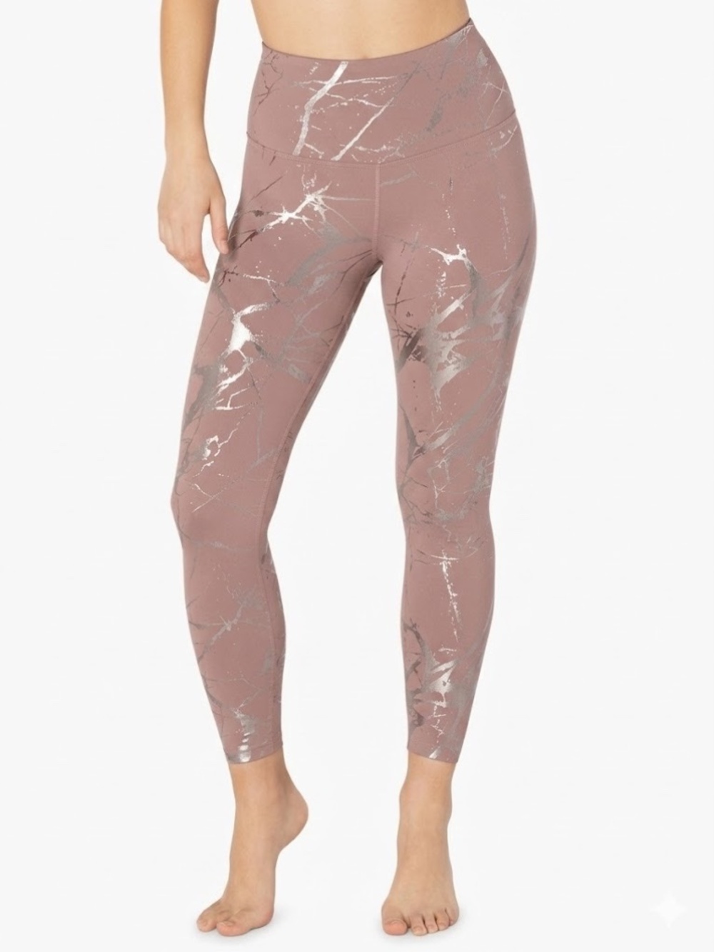 Beyond Yoga Lost Your Marbles High Waisted 7/8 Yoga Leggings Mauve Medium